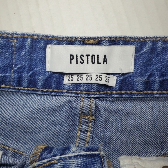 Pistola Women's Light Blue Denim Fringe Embroidered Plants  Shorts Sz 25 - Picture 6 of 7